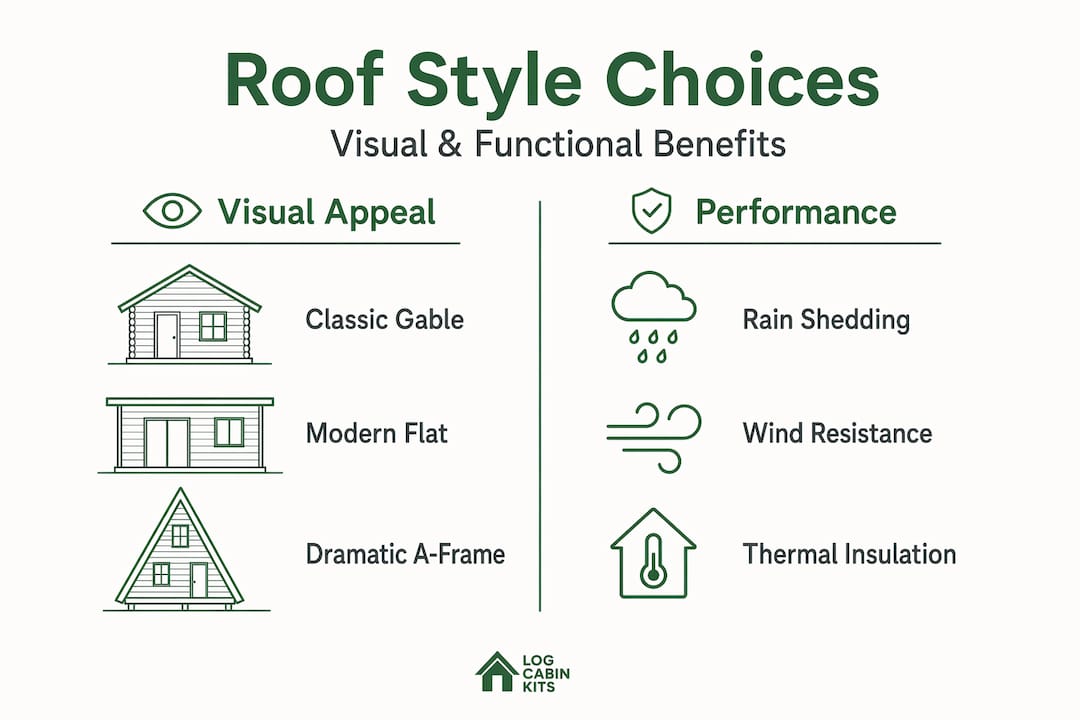 Infographic comparing cabin roof visuals and performance