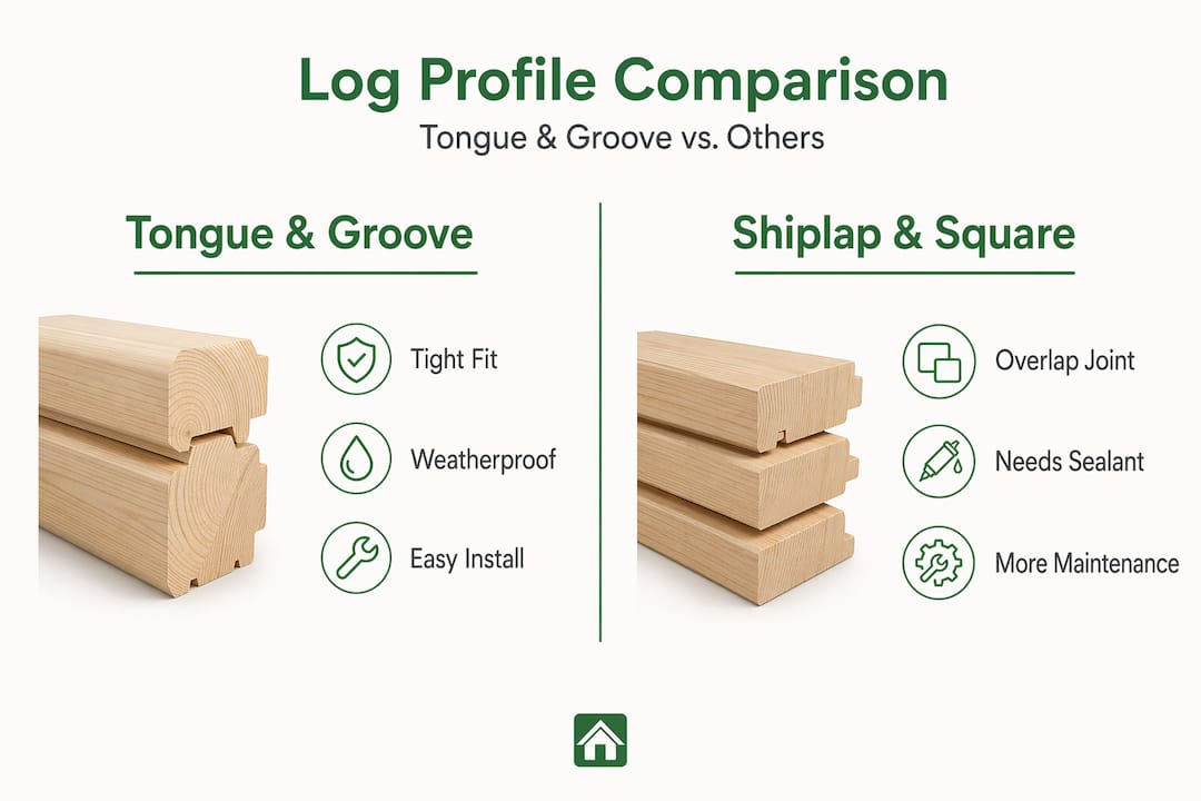 Infographic comparing log profiles with features