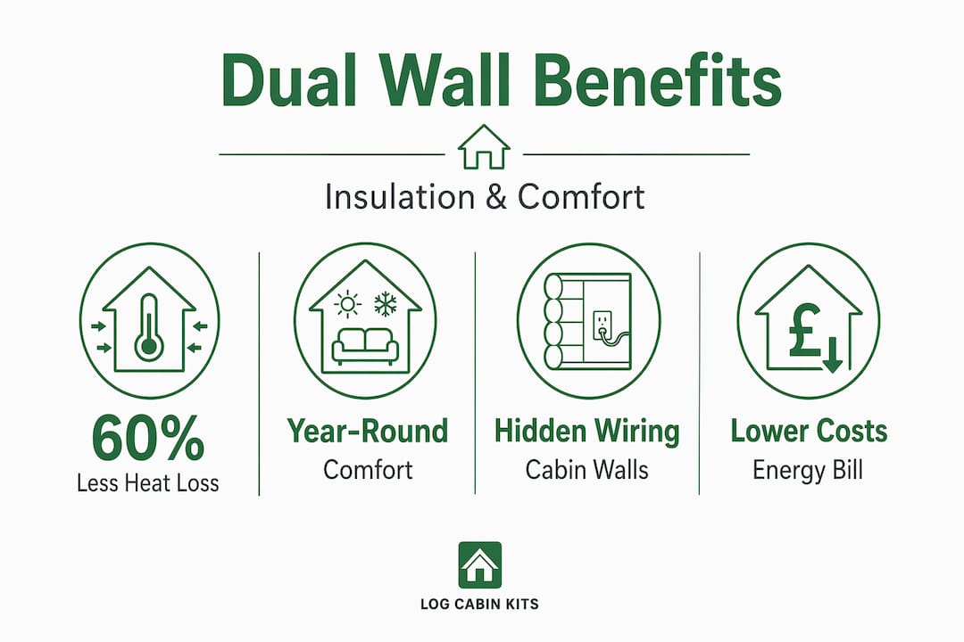 Stat infographic showing twin skin insulation benefits