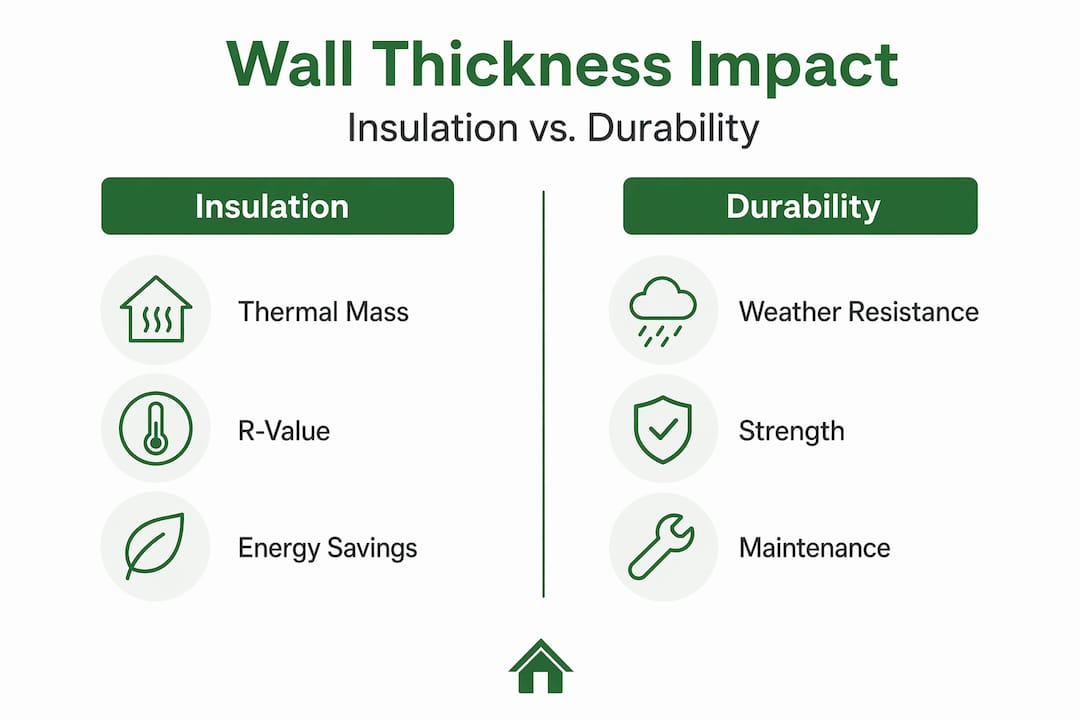 Infographic comparing insulation and durability of log cabins