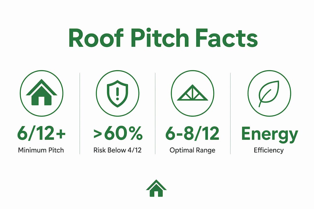 Infographic summarizing key roof pitch statistics
