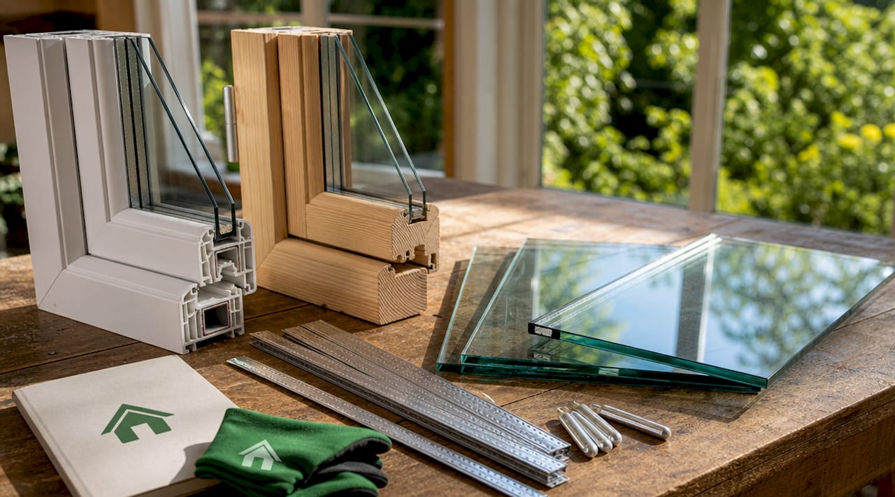 Double glazing material and gas fill samples