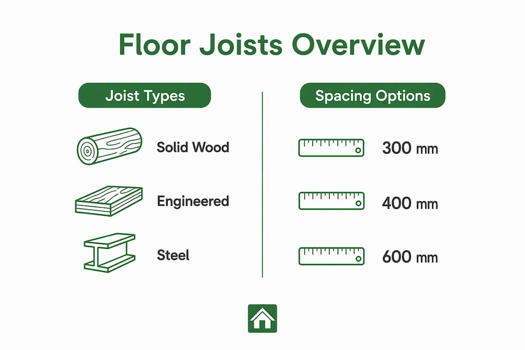 Infographic comparing joist types and spacing