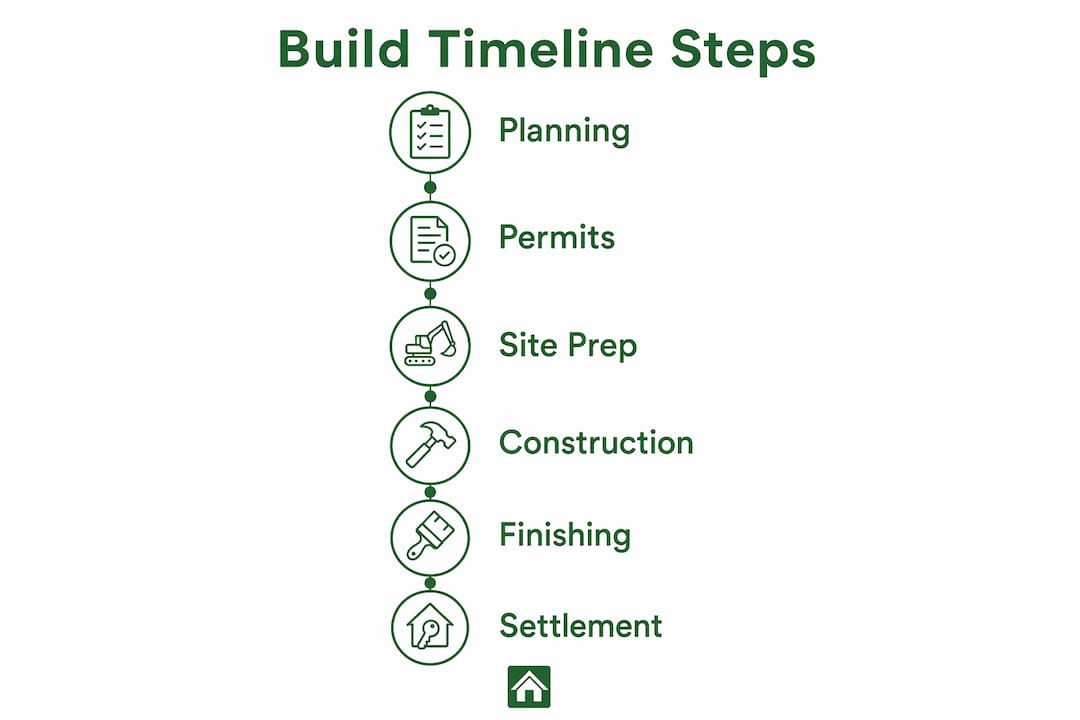 Infographic illustrating cabin build process steps