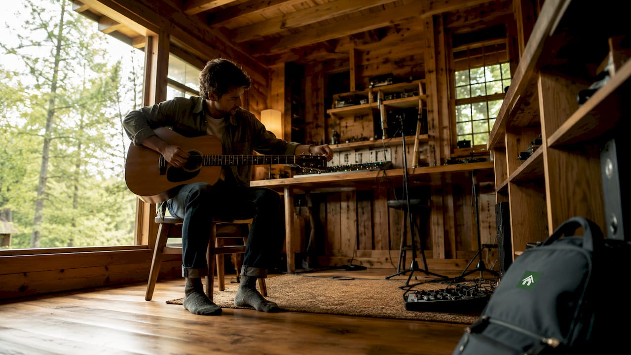 Bespoke interior of cabin music studio