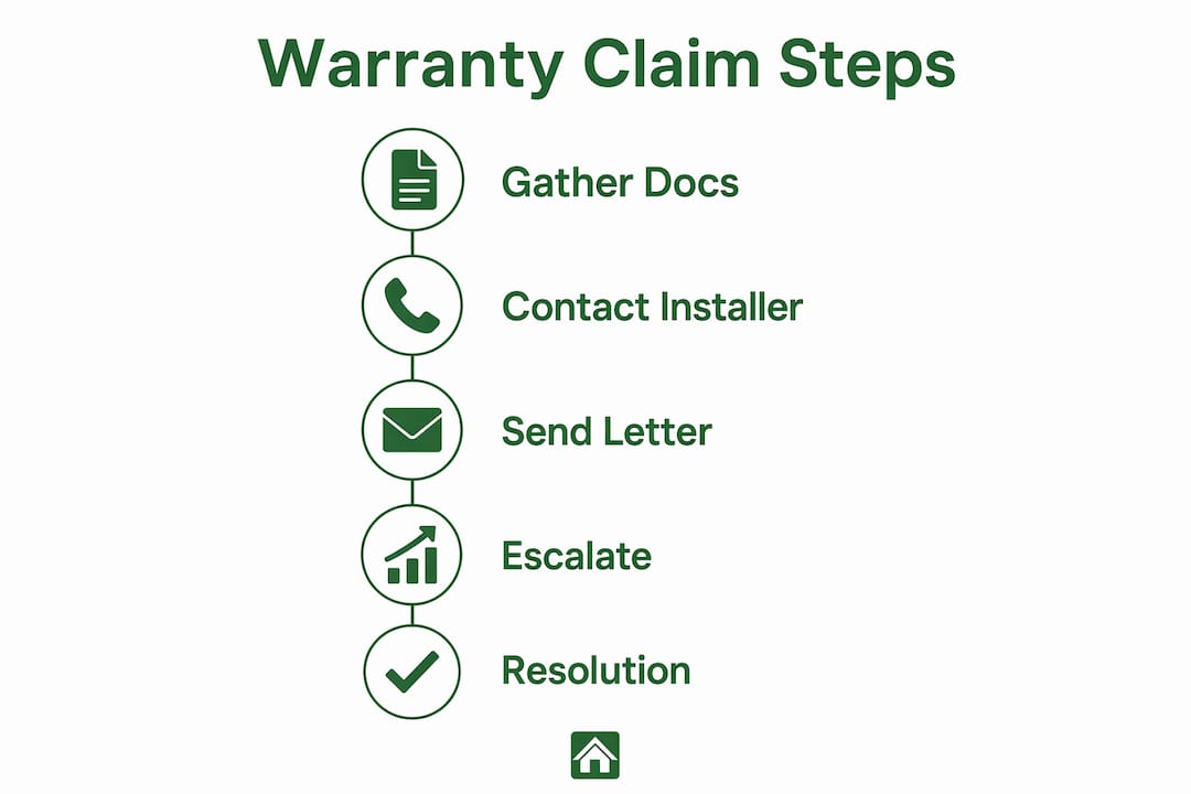 Infographic outlining step-by-step cabin warranty claim process