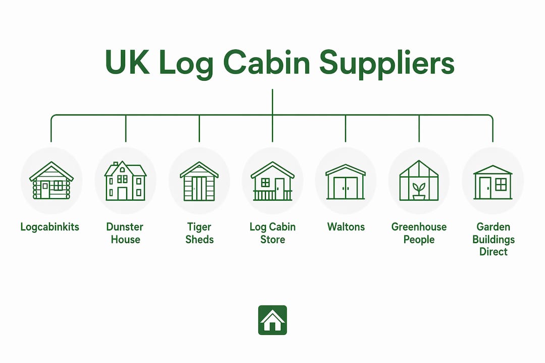 Infographic ranking UK log cabin suppliers by options and quality