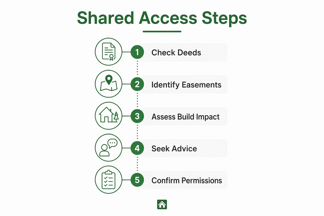 Infographic illustrating key steps of checking shared access rights for log cabin