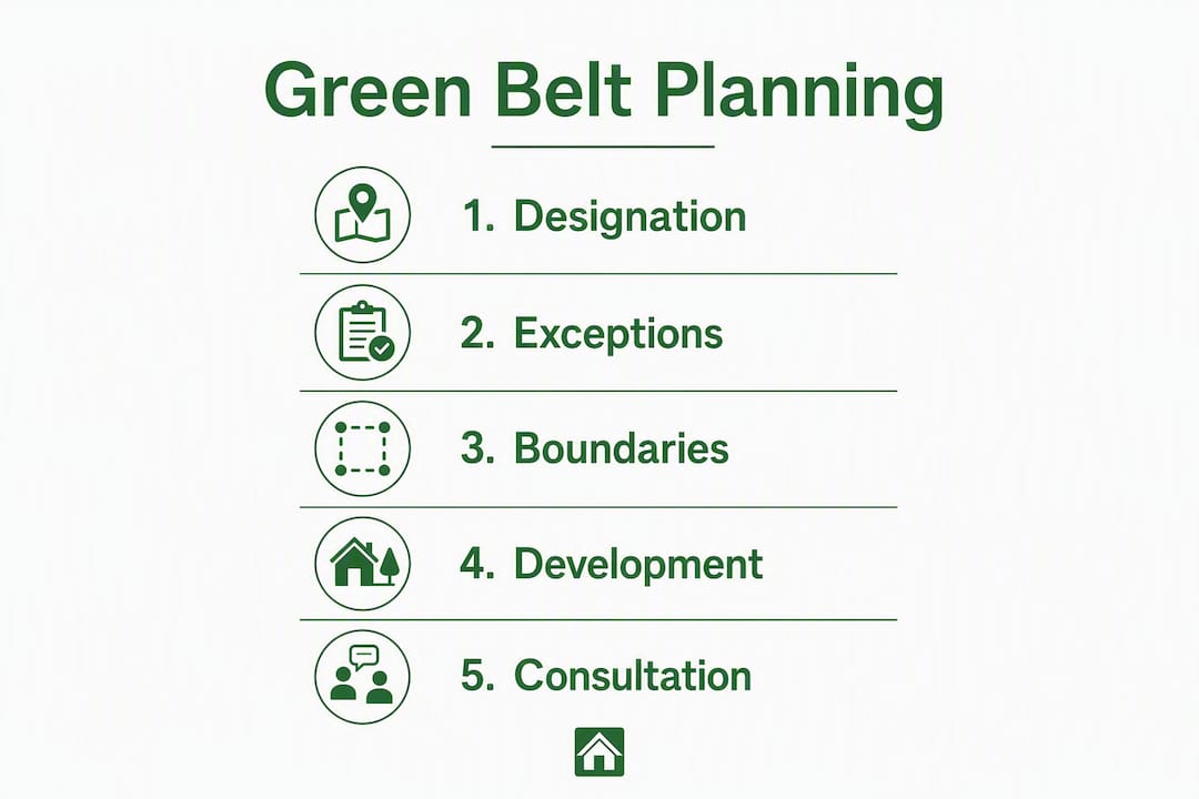 Infographic showing Green Belt planning key steps