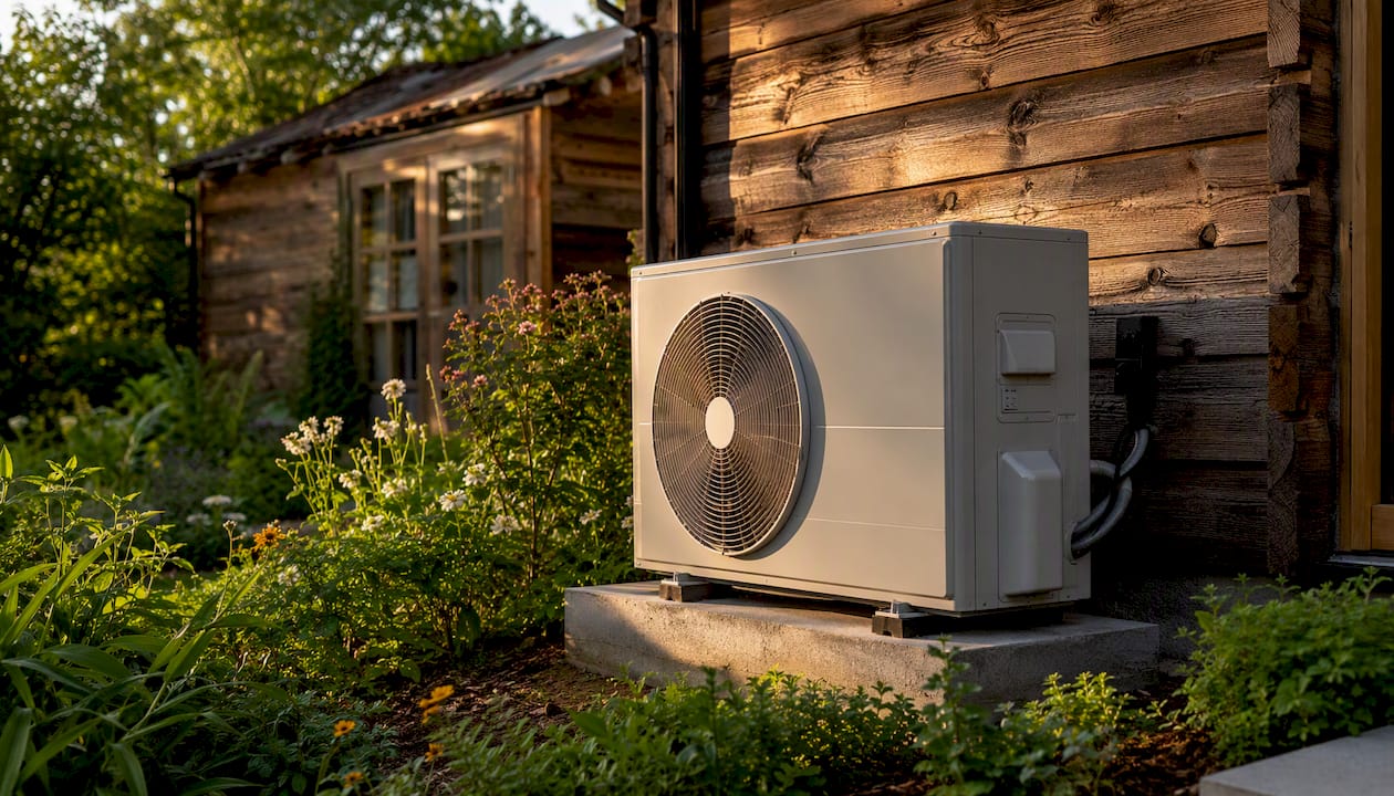 A log cabin air source heat pump: is it right for your garden room?