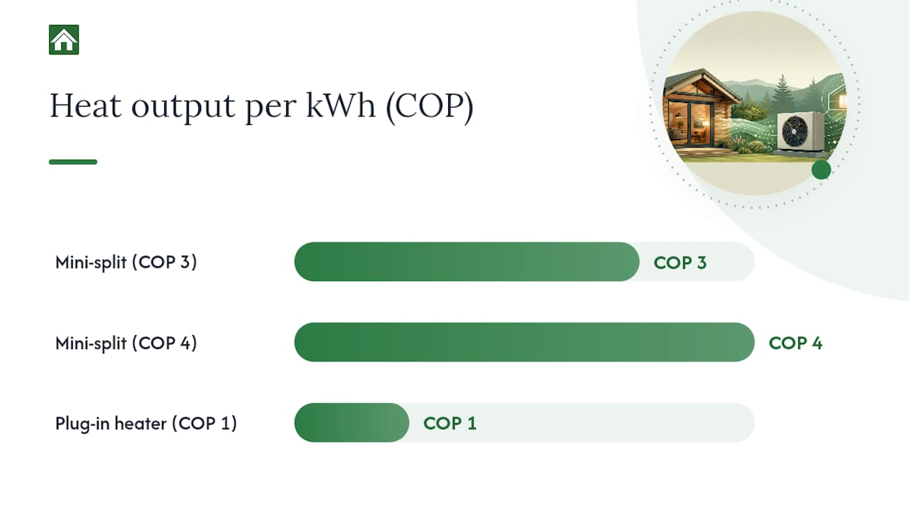 What are the benefits and downsides of heat pumps in a cabin? — overview diagram