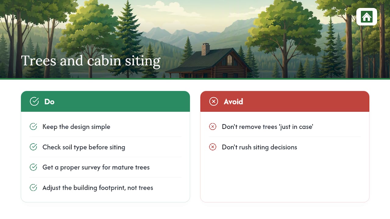 A designer's view on trees and cabins — overview diagram