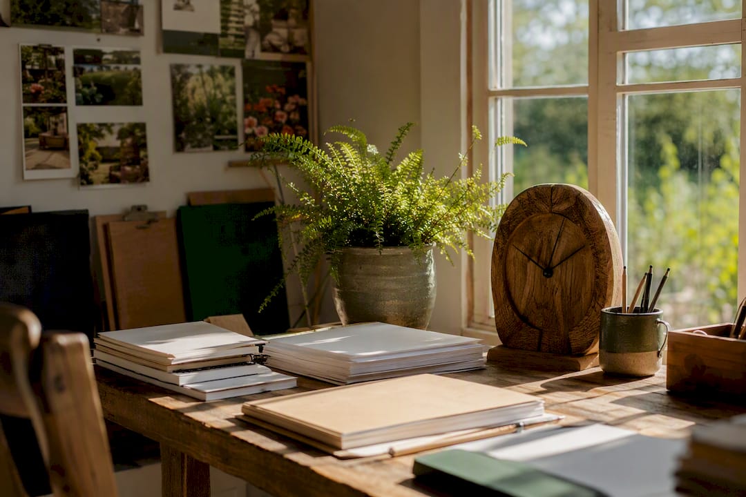 Blank insurance and build documents on wooden desk
