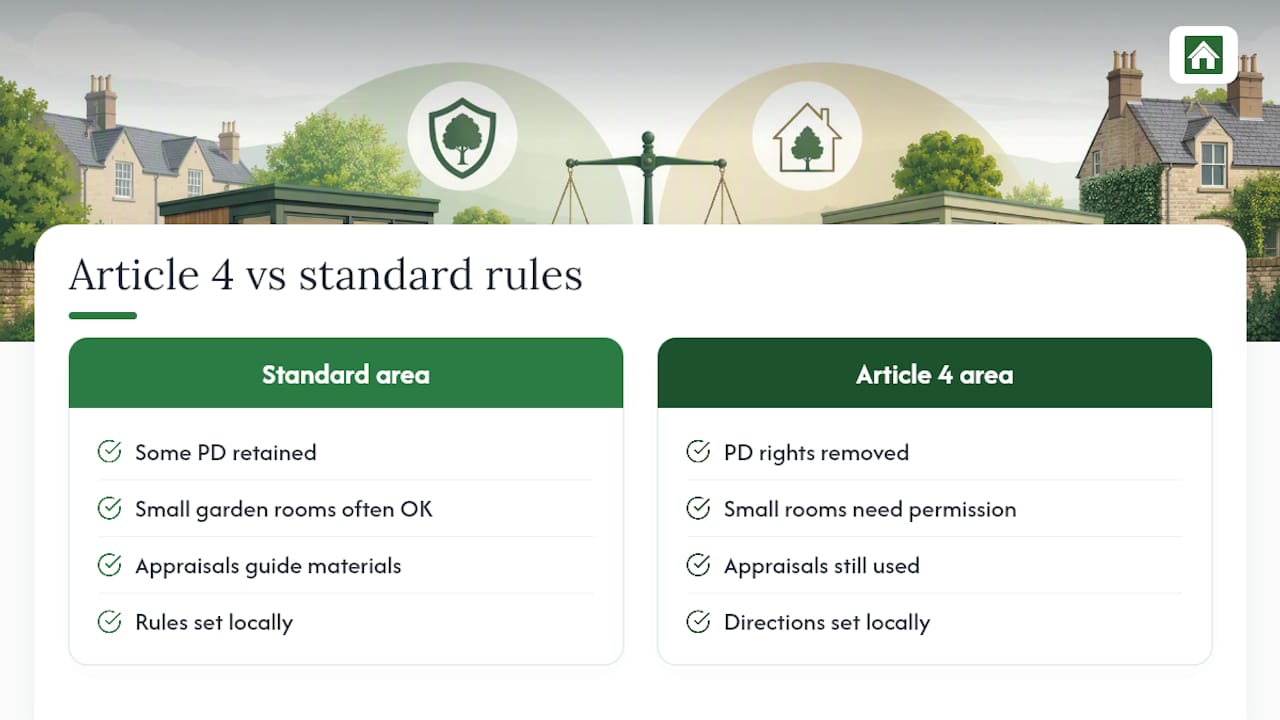 Diagram illustrating Article 4 Directions impact on planning