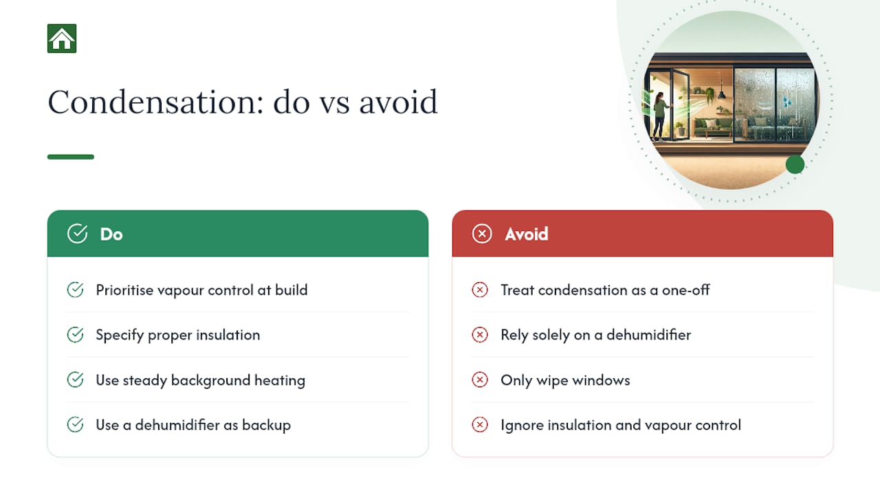 Why most condensation advice misses the point — overview diagram