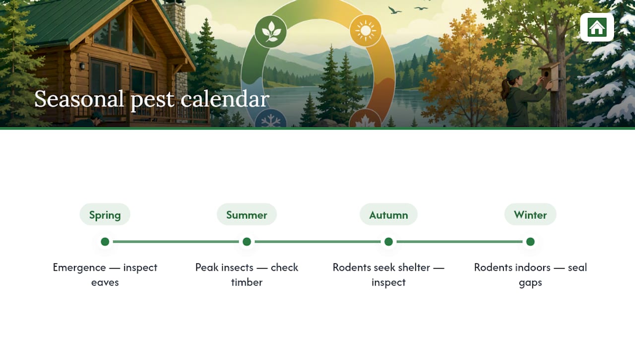 Seasonal calendar of cabin pest activity