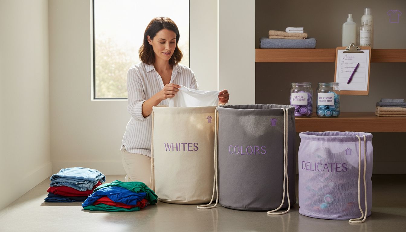 sorting laundry preparation