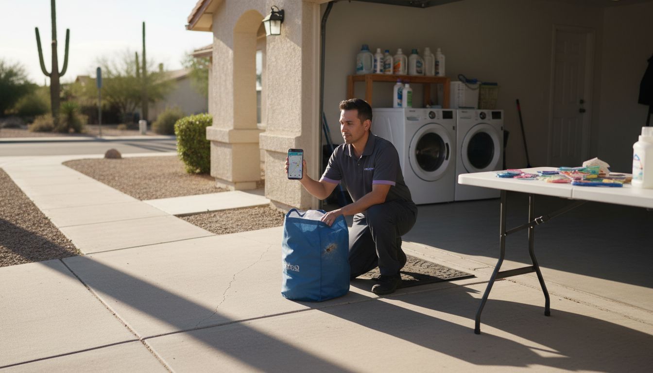Laundry pickup delivery at family home