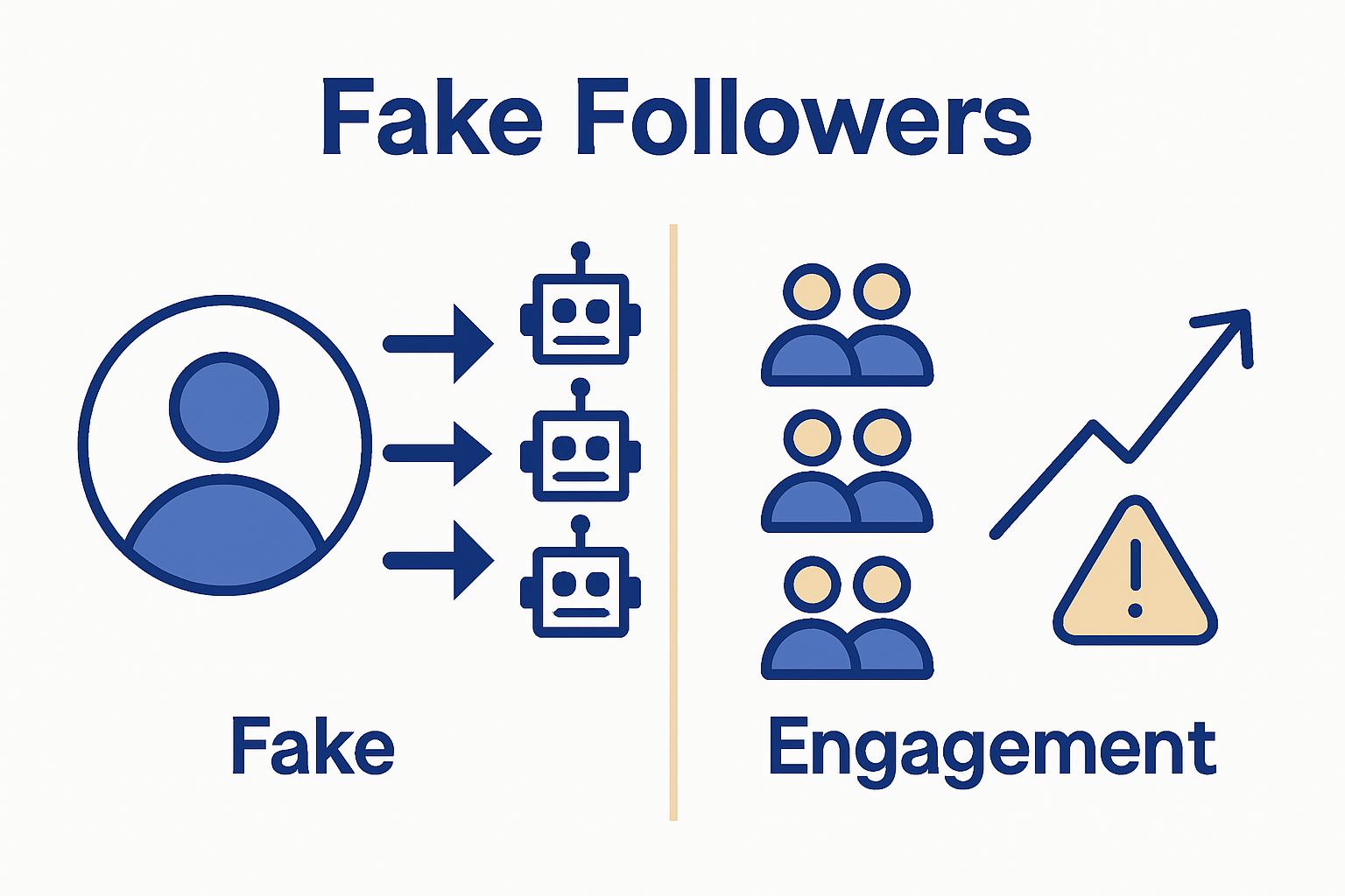 Infographic comparing real vs paid followers