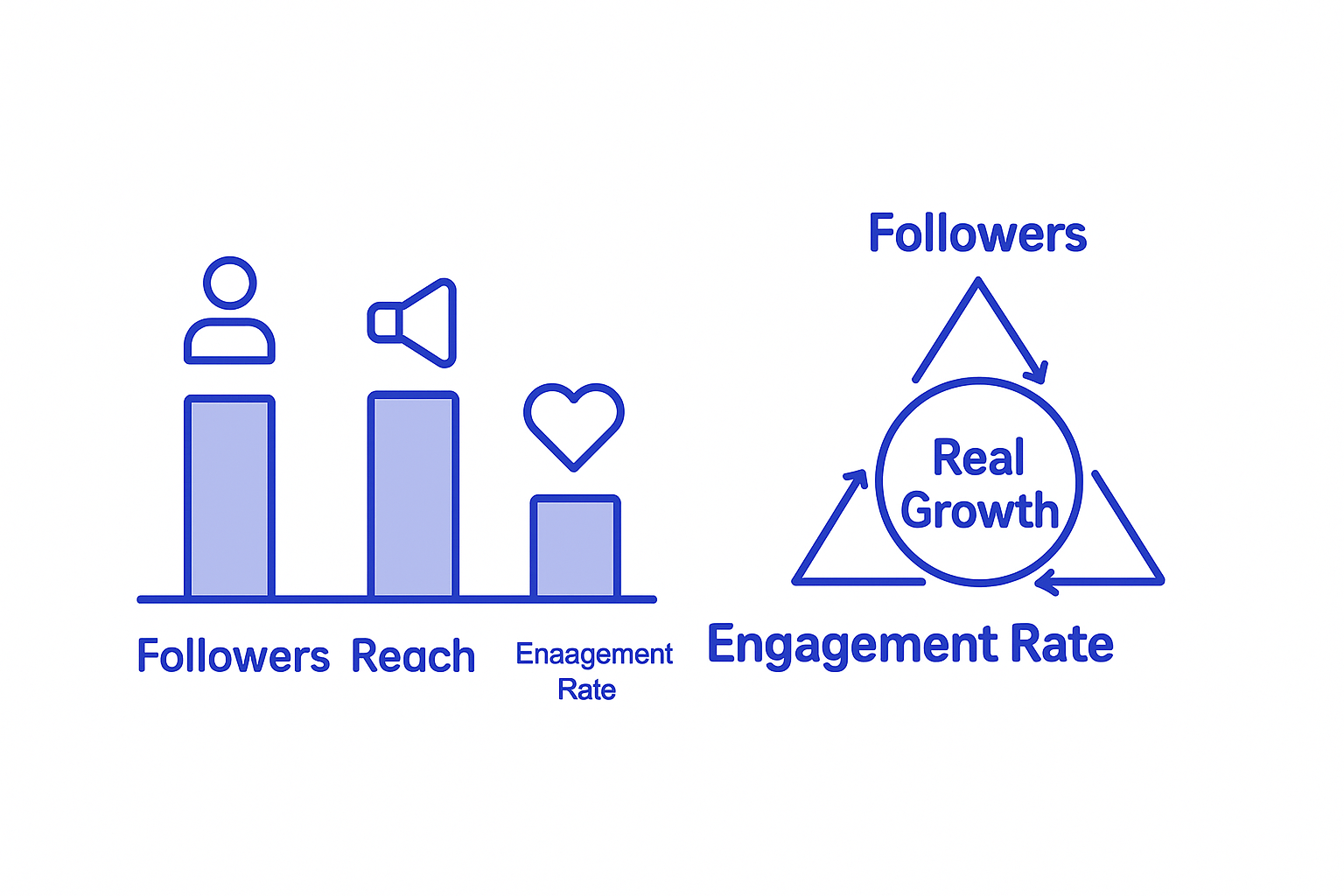 Infographic comparing Instagram core metrics