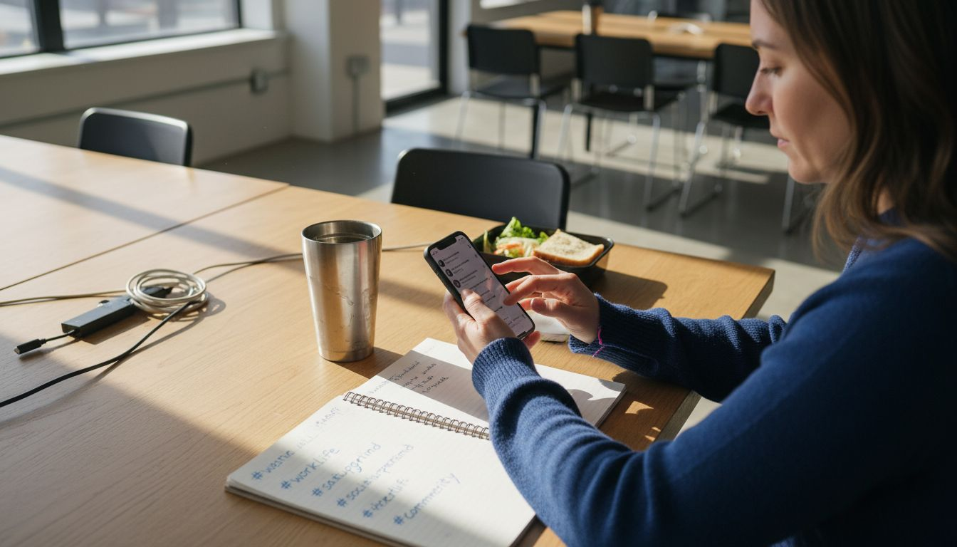 Woman engaging authentically on Instagram