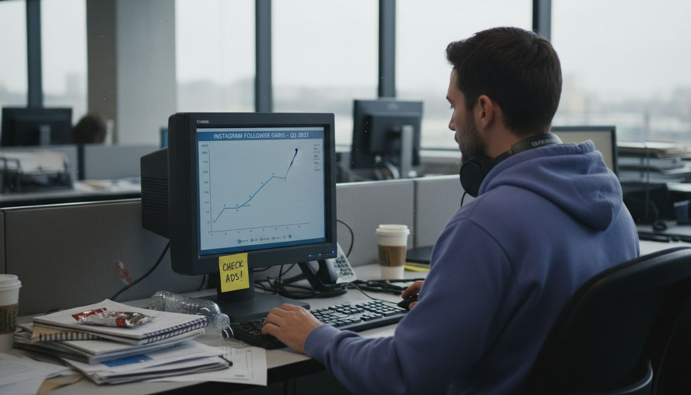 Analyst reviewing Pathsocial growth data at desk