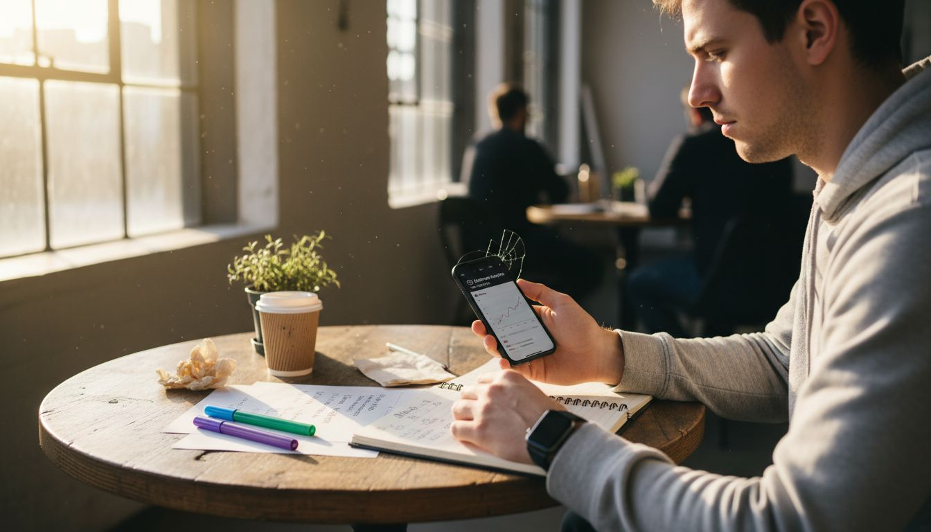 Marketer tracking Instagram follower analytics