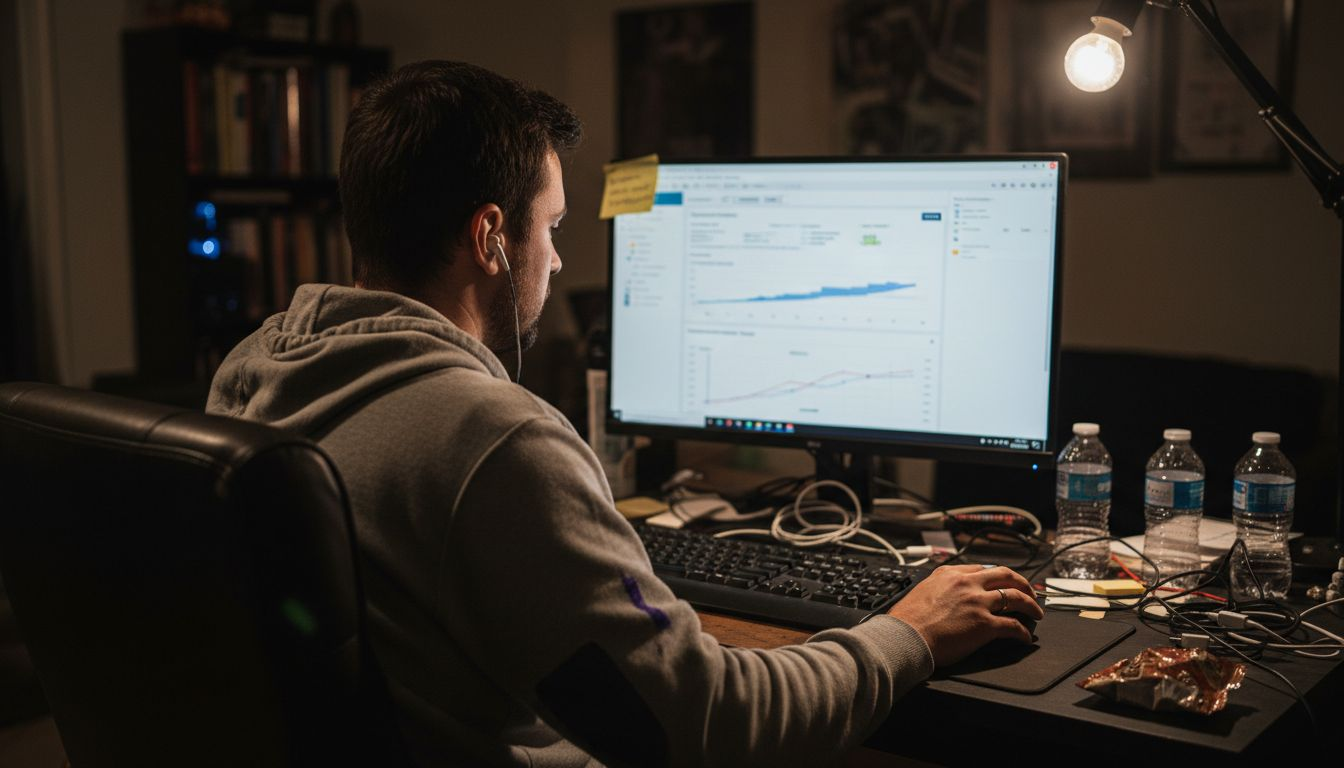 Man using AI for social media analytics