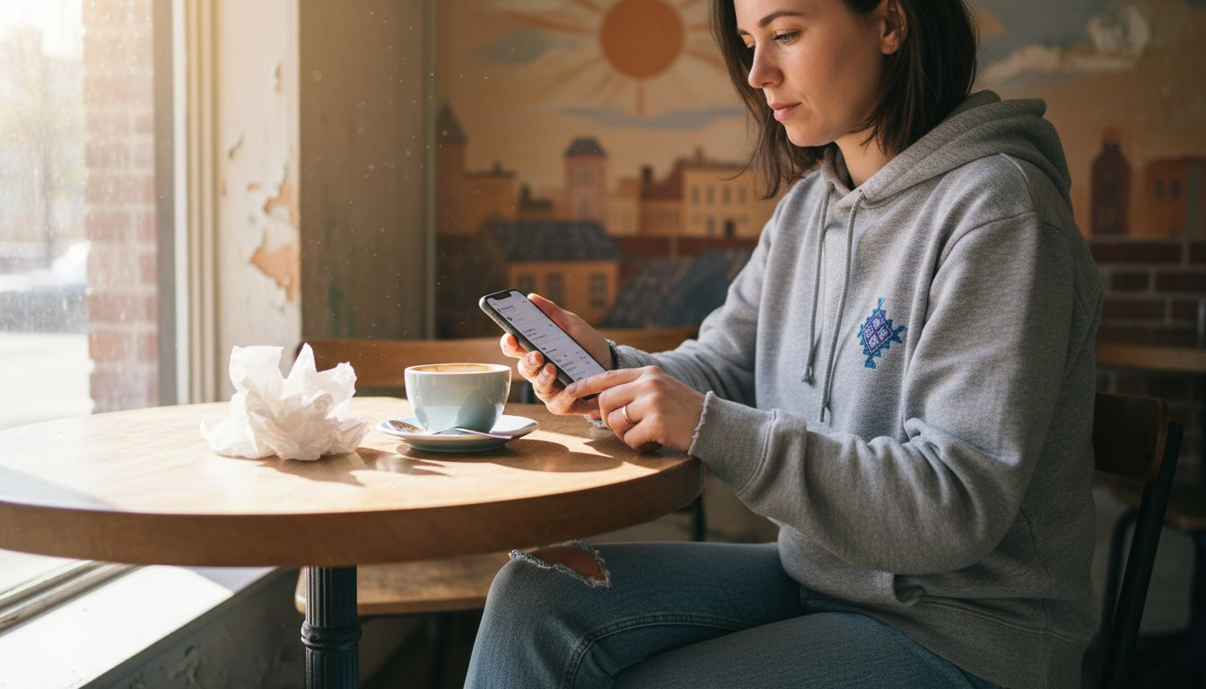 Woman checking Instagram engagement stats