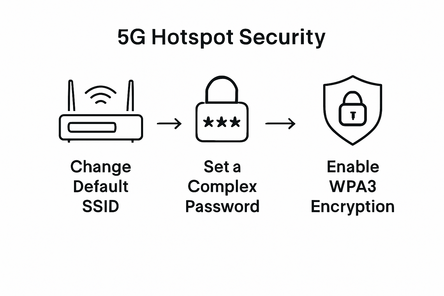 Infographic of key 5G hotspot security steps