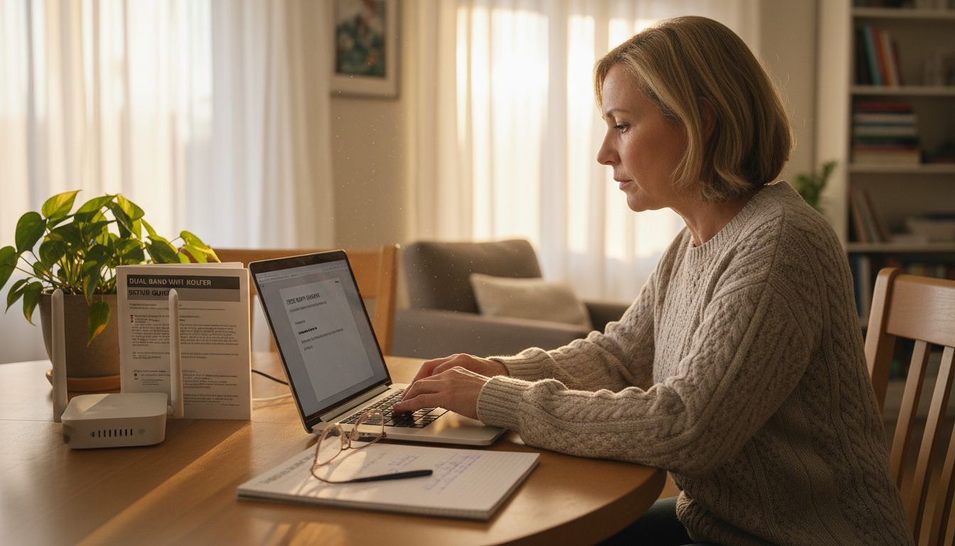 Woman entering WiFi password during setup