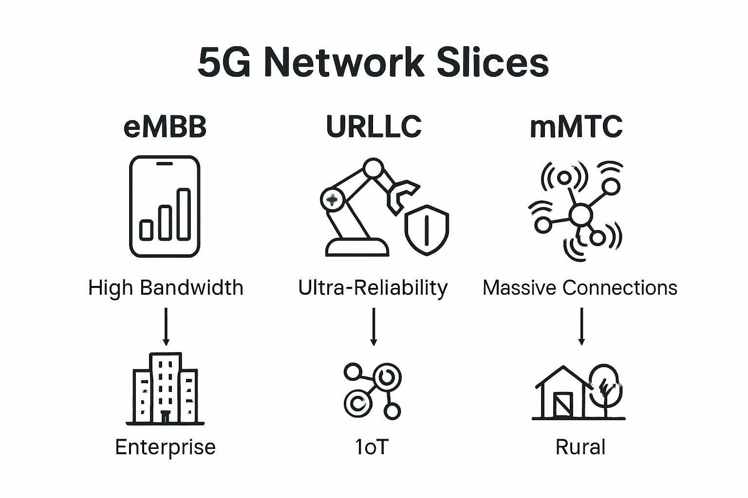 Infographic showing 5G slicing use cases and benefits