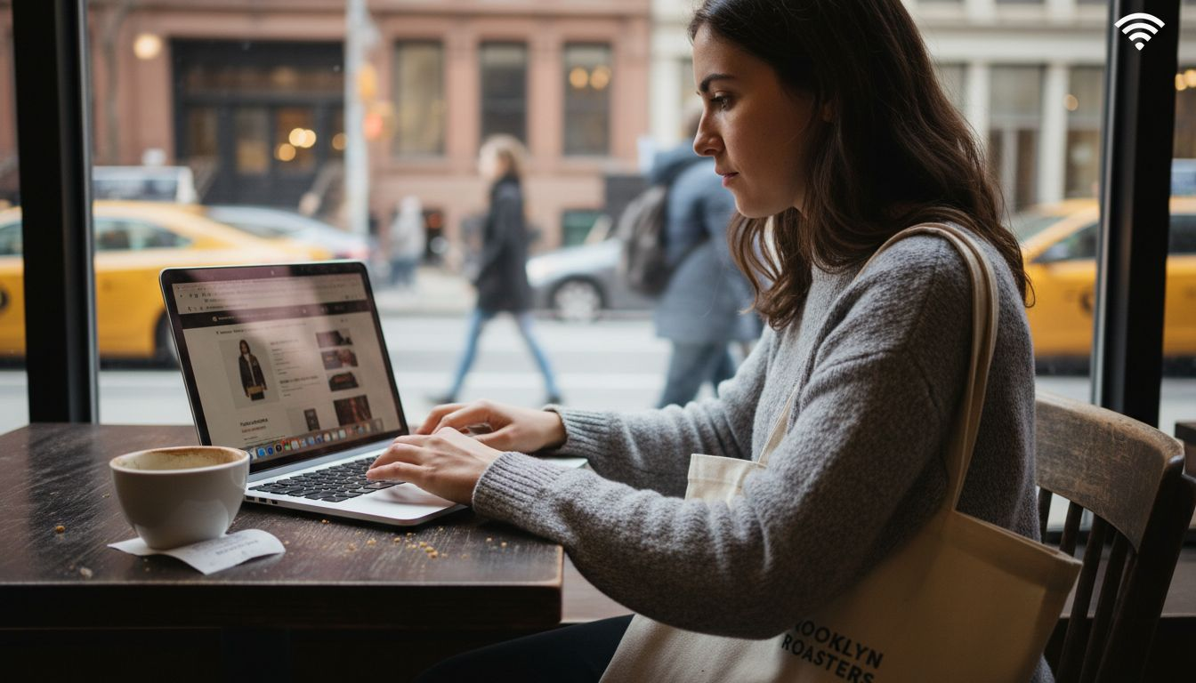 Customer shopping online with stable connection