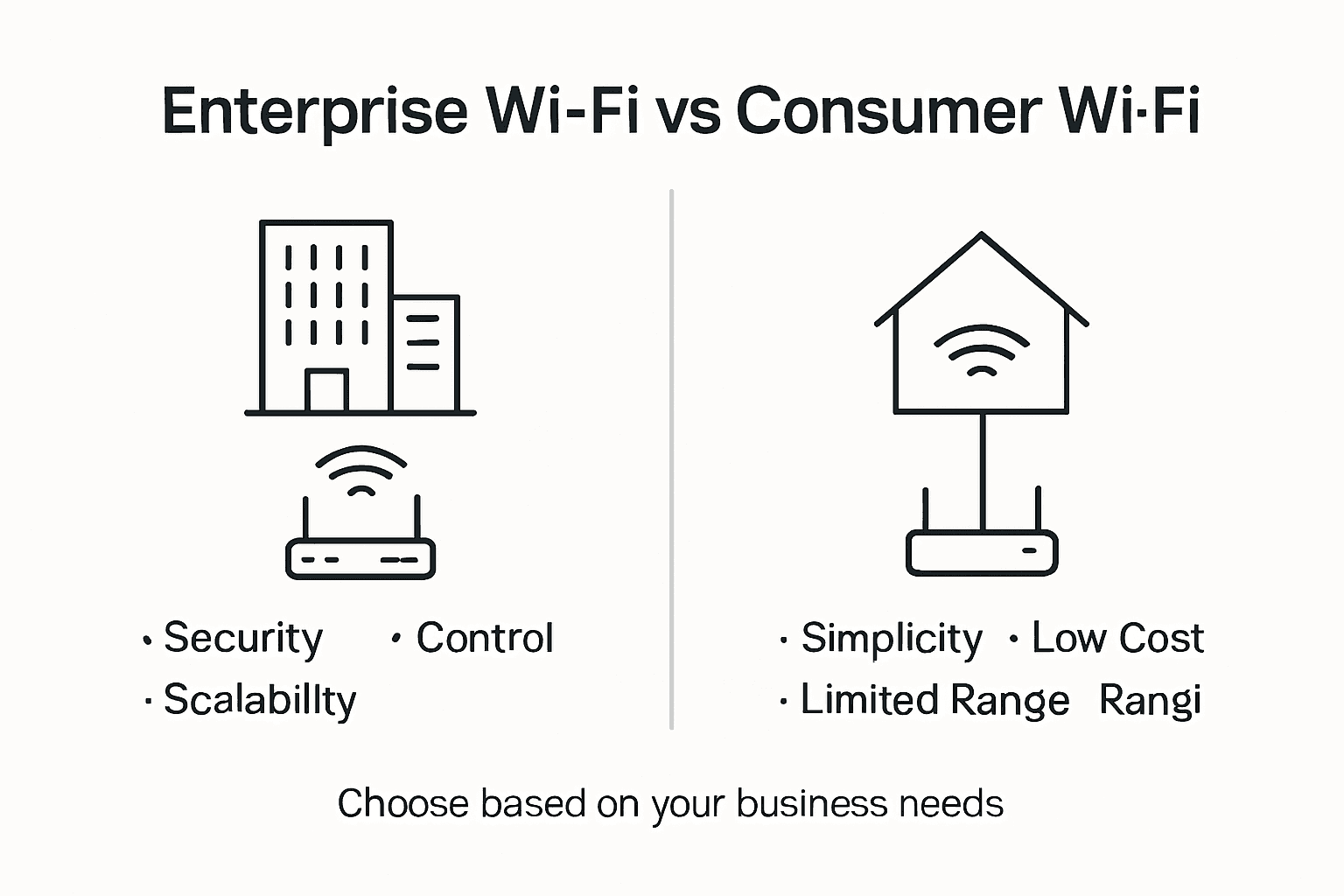 Infographic comparing enterprise and consumer Wi-Fi