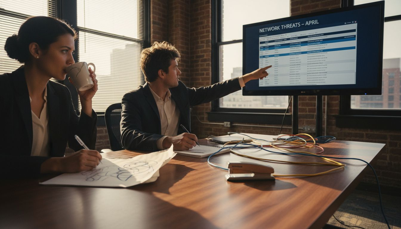 Team reviewing network security logs together