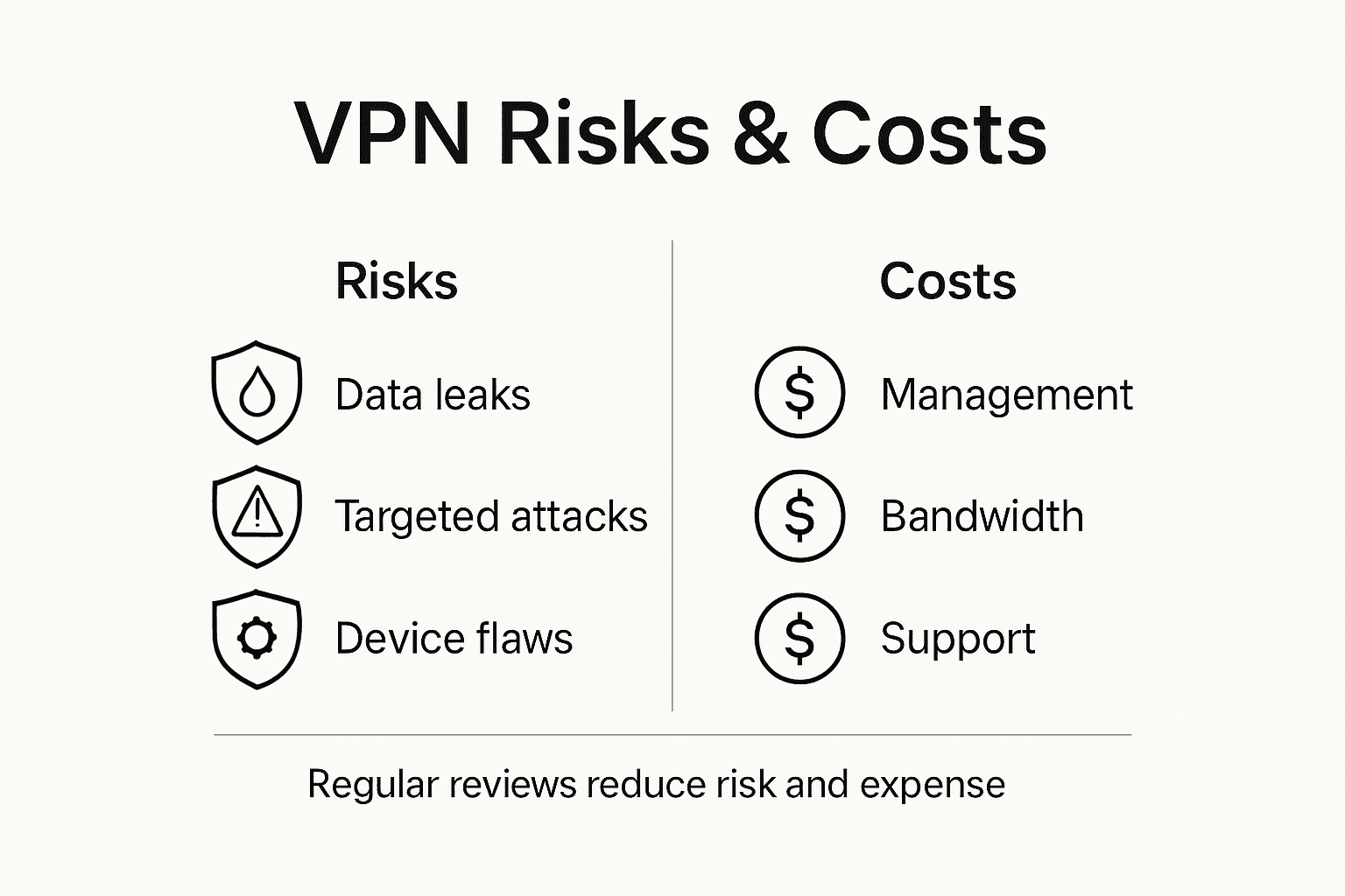 Infographic on VPN risks and cost factors