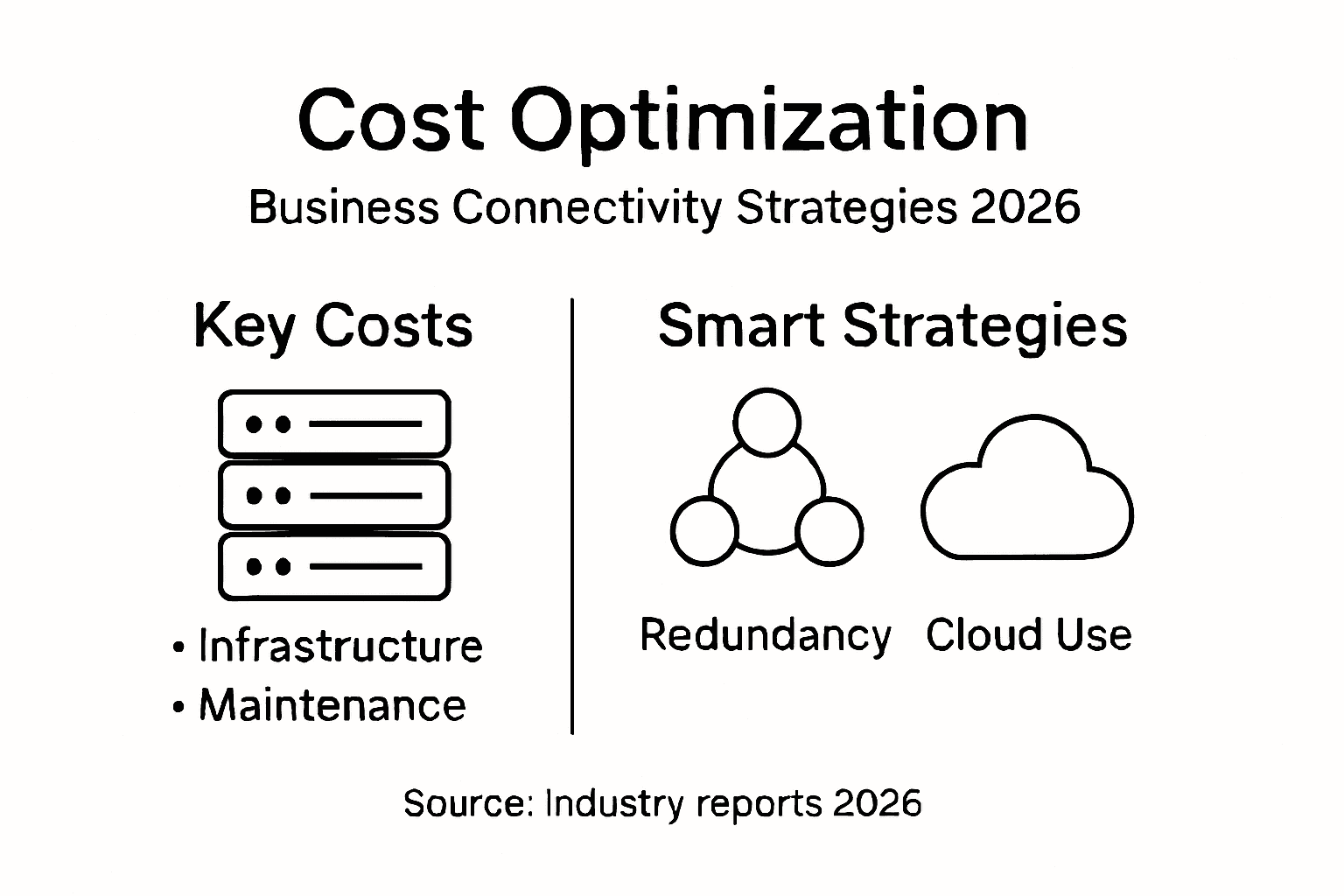 Infographic showing business connectivity cost strategies