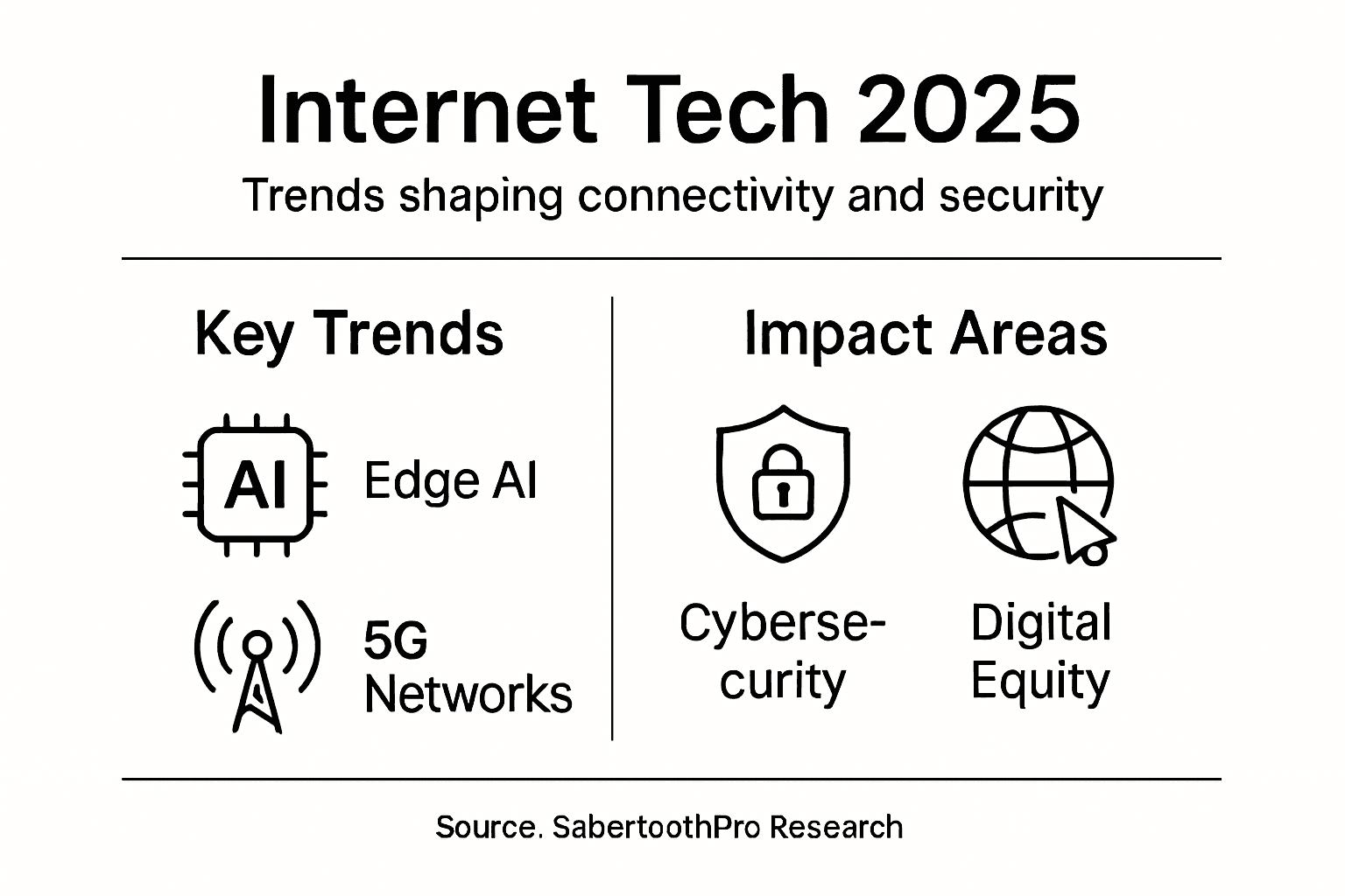 Infographic showing key 2025 internet technology trends