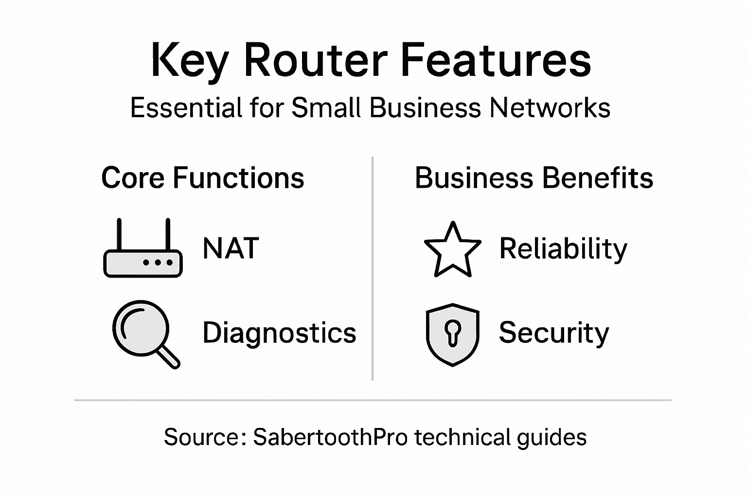Infographic of router features and business impact