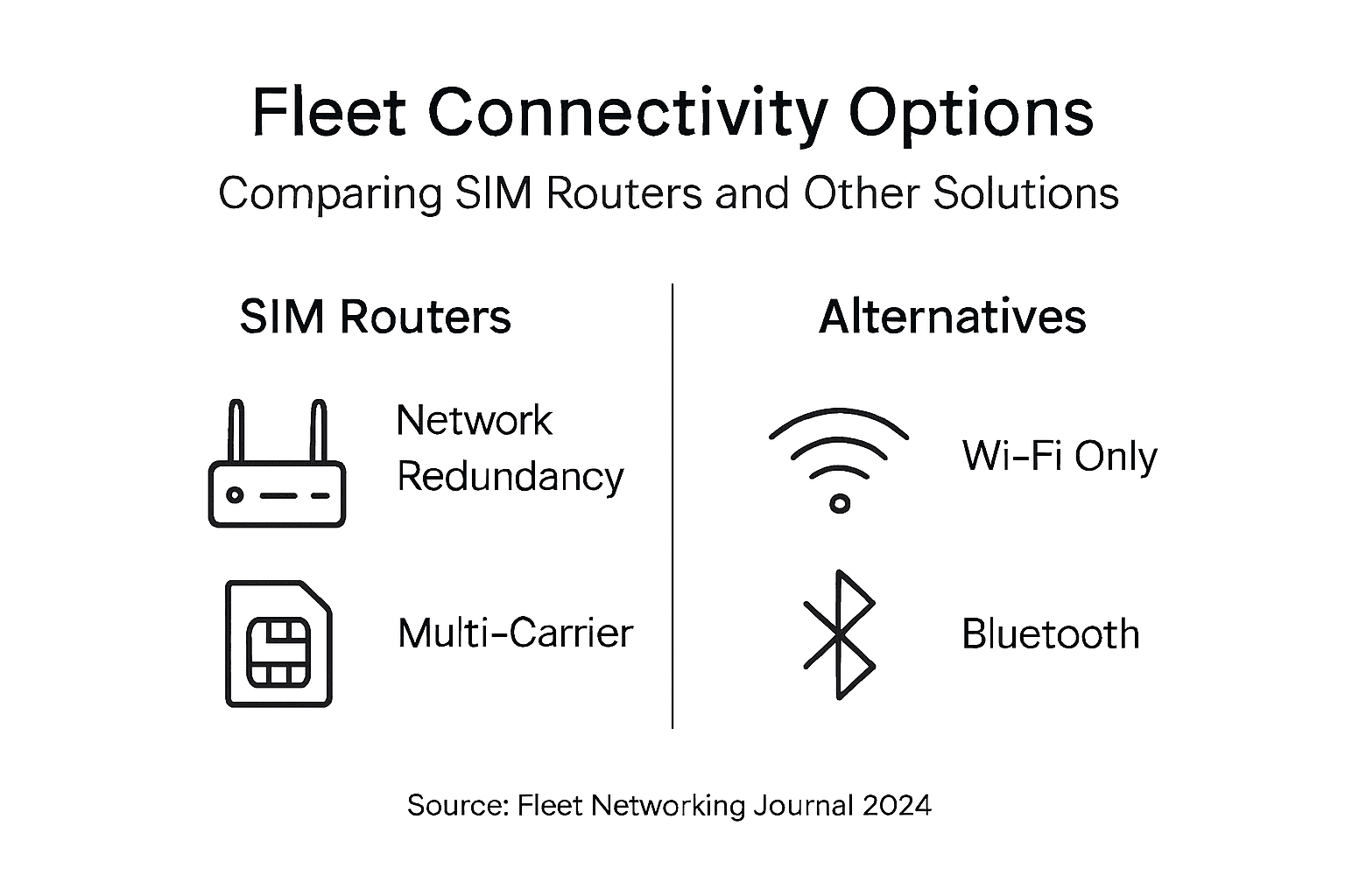 Infographic comparing SIM routers and alternatives