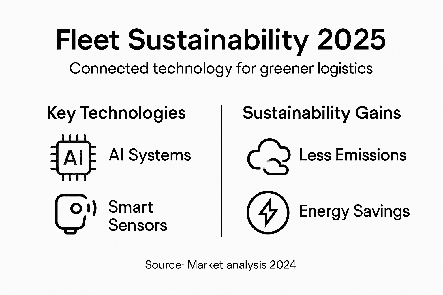 Infographic showing sustainable fleet connectivity overview