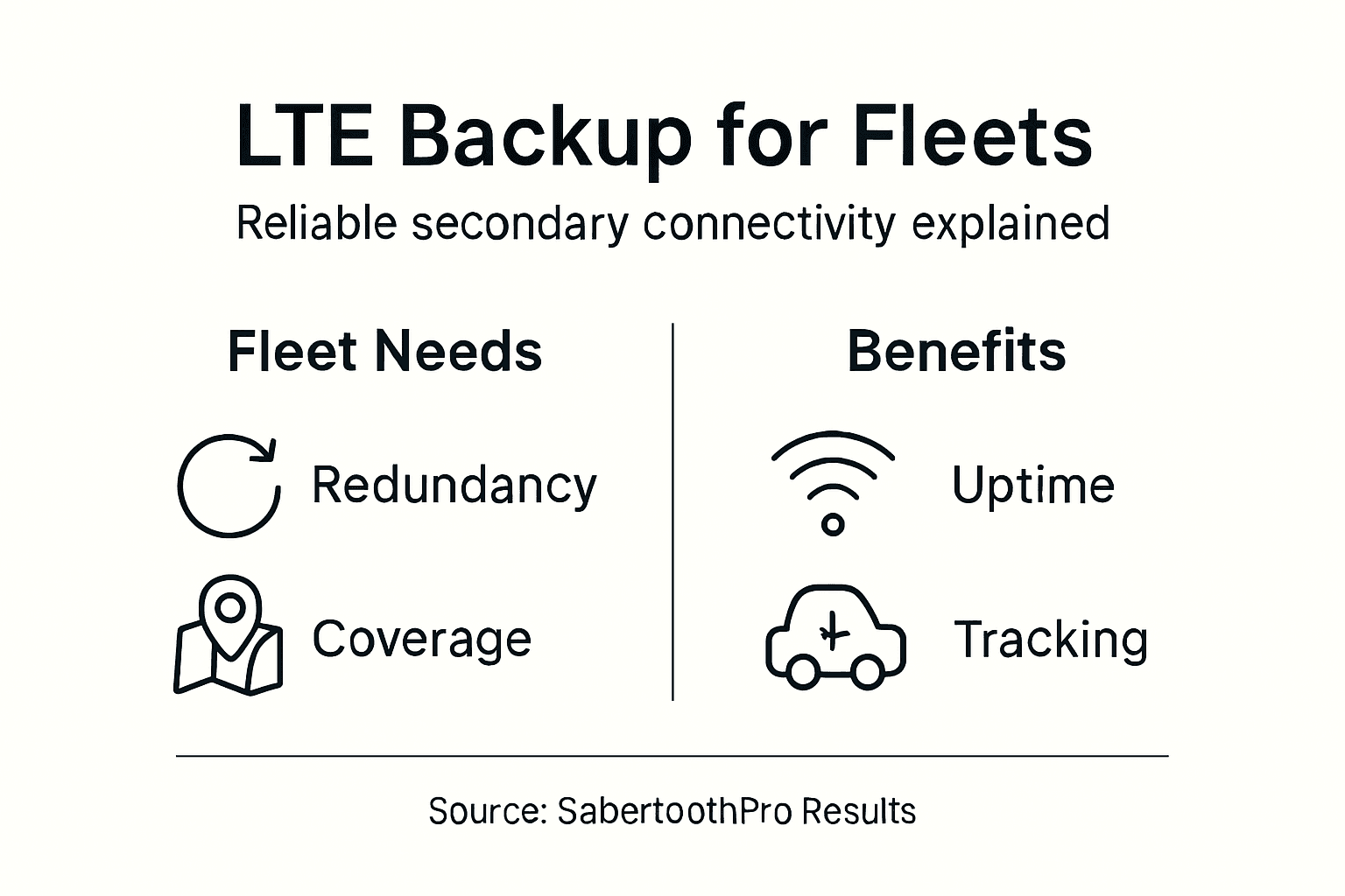 Infographic showing LTE backup fleet benefits