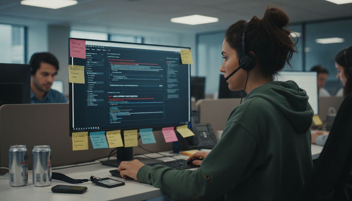 Cybersecurity analyst monitors AI-driven threats