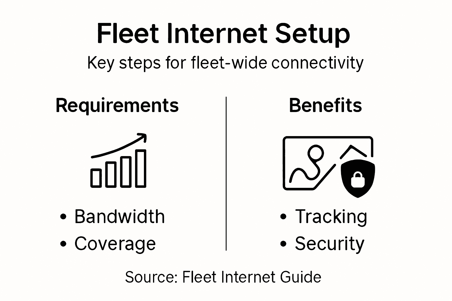 Infographic of steps for fleet internet setup
