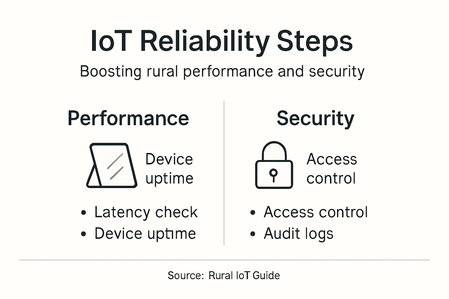 Infographic on IoT reliability steps rural