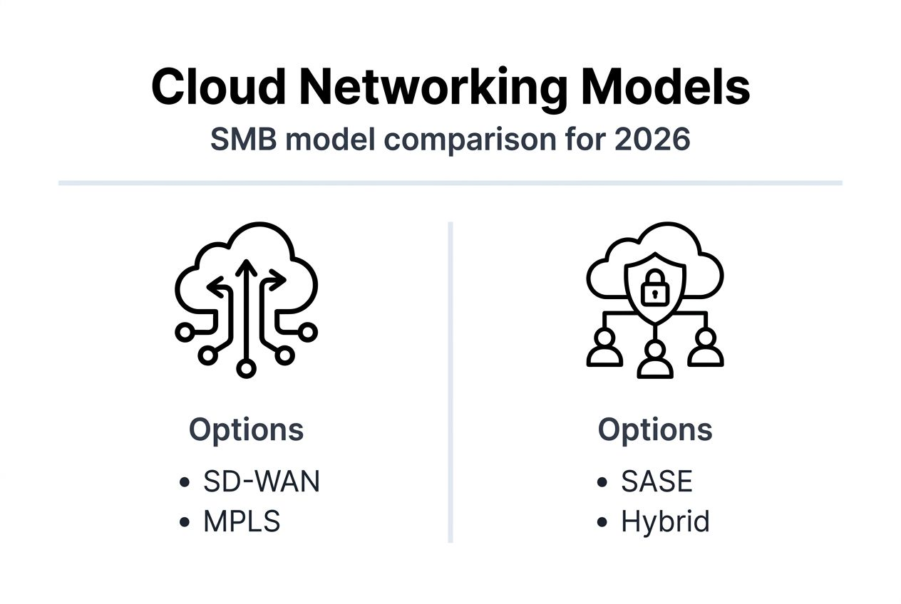 Infographic comparing SMB cloud networking models