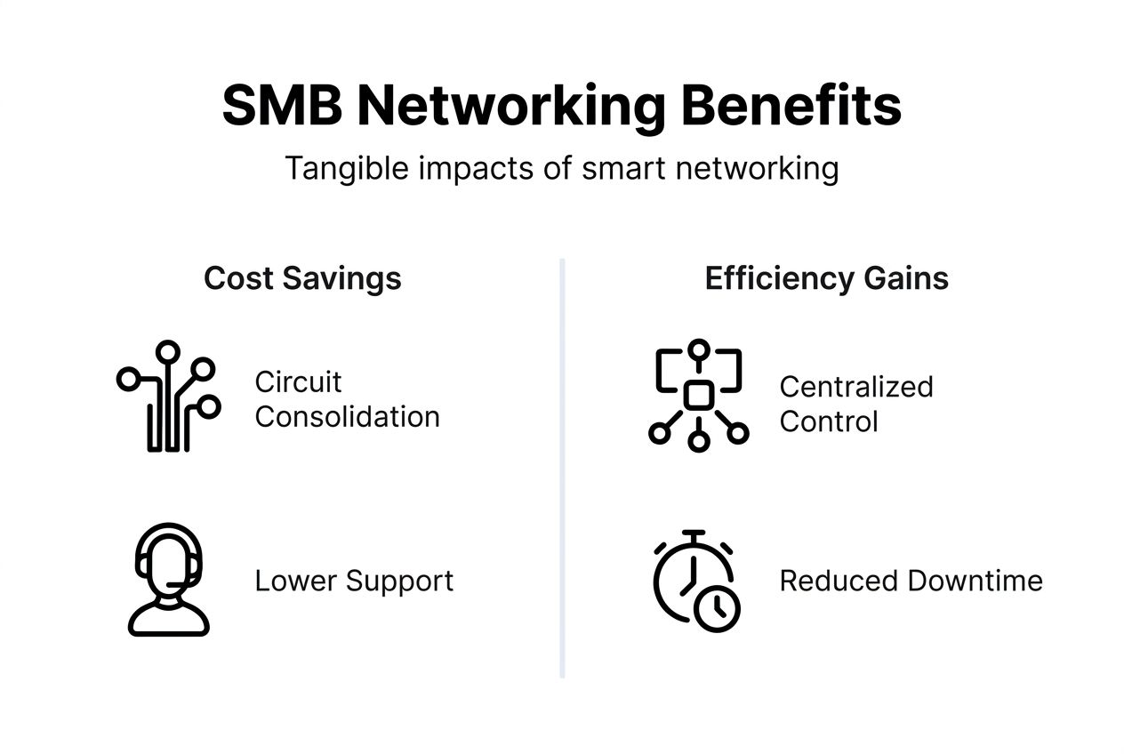 Infographic summarizing SMB networking benefits