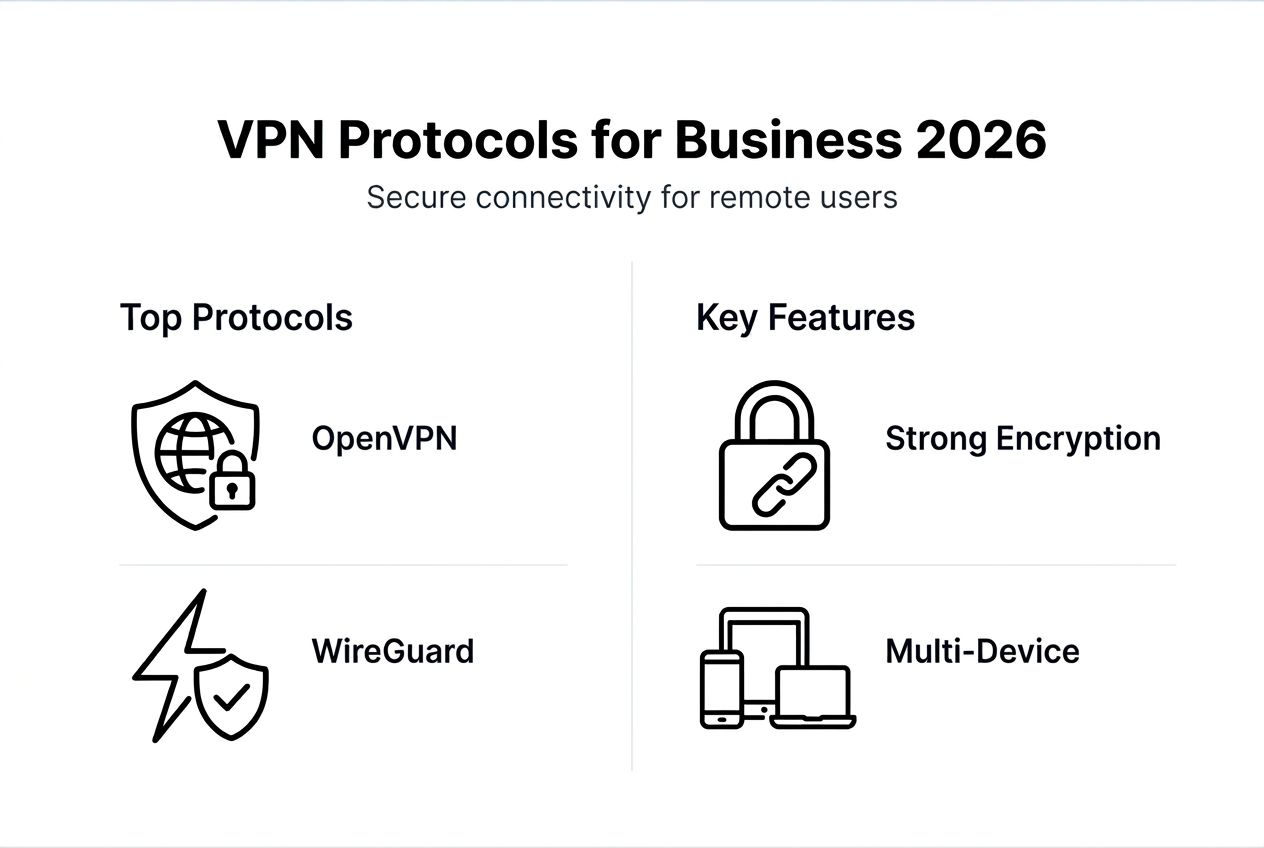 Infographic business VPN protocols key features