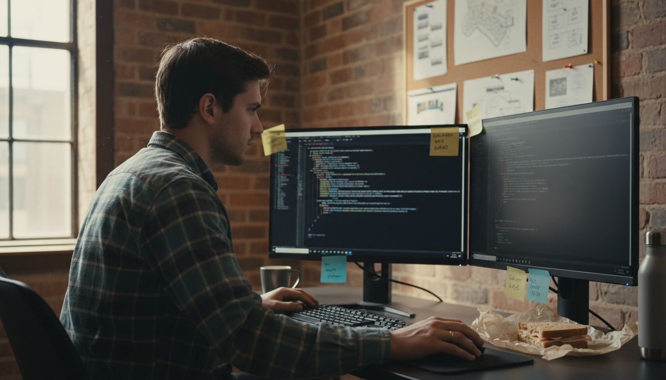 Developer customizing ecommerce site workspace