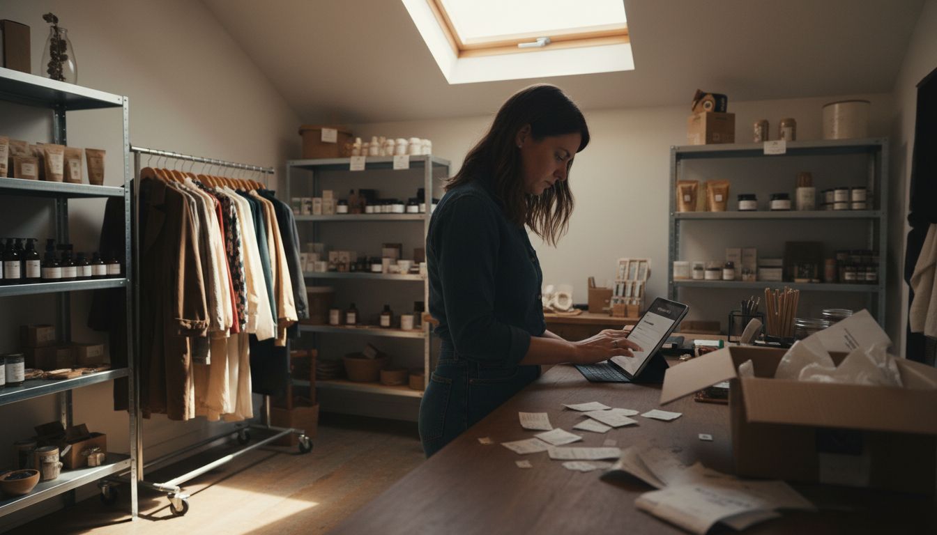 Shop owner using Shopify Plus tablet